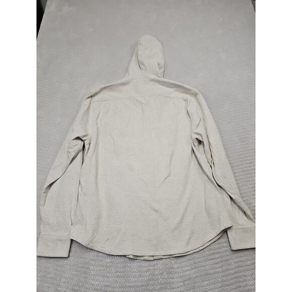 American Eagle Shirt Mens XL Waffle Knit Hooded Button Up - Picture 6 of 7